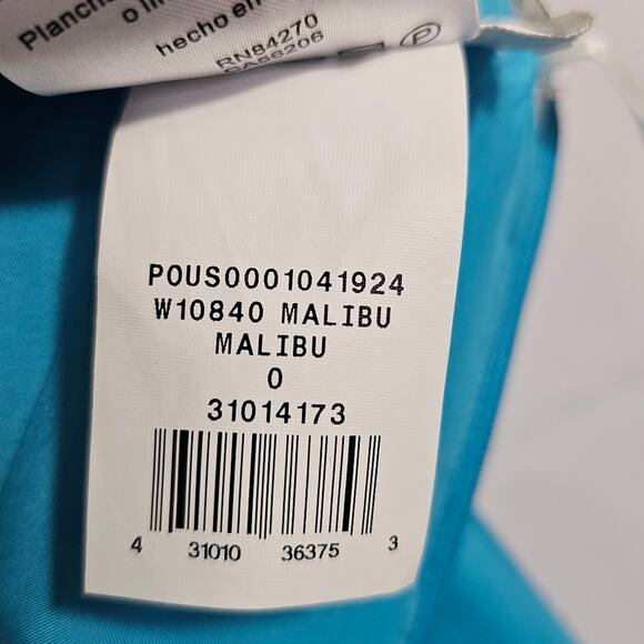 David's Bridal Crinkle Chiffon Dress Cascade Skirt in Malibu NWT Size 0 - Picture 11 of 16